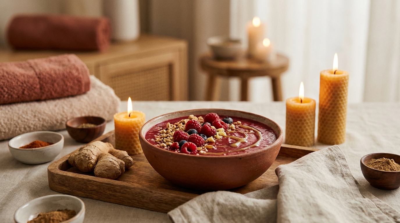Bloggbild för inlägget "Kryddig hallonbowl med ingefära - en perfekt start på dagen" — hälsa och välmående