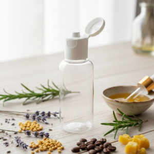 PET Flaska Klar 100 ml med Snäppkork vit